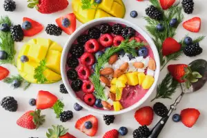 Fruit bowl from above
