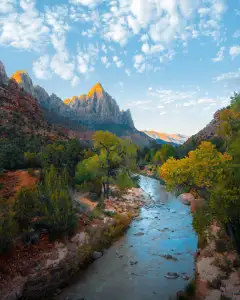 River through an autumn canyon