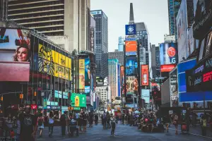 Times Square at dusk