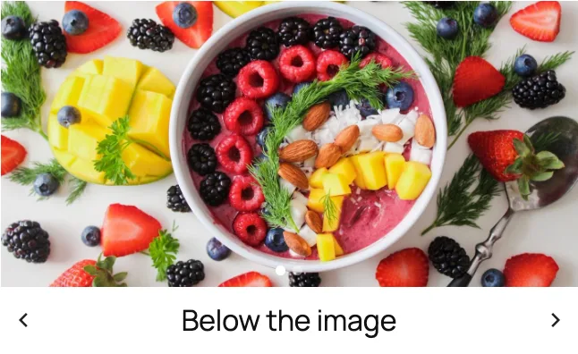 A slide with a photo, and a headline and text below it